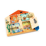 Djeco - Cabanalock Wooden Puzzle with 4 metallic locks