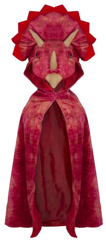 Great Pretenders - Red Triceratops Hooded Cape - Size 4-5